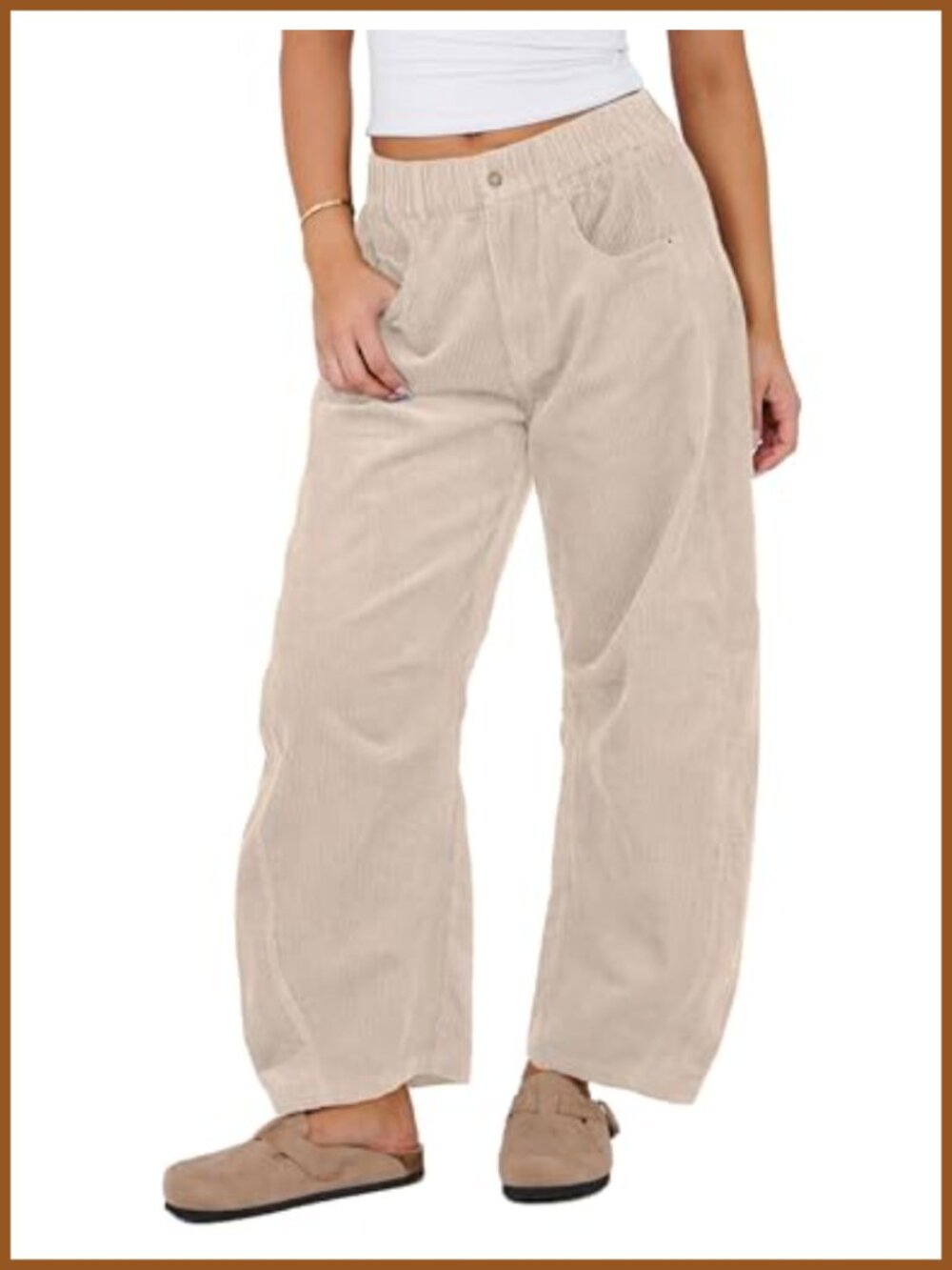 Corduroy Barrel Pants Baggy Wide Leg Trousers